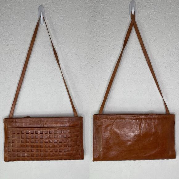 Lorenzo Genuine caramel Leather Shoulder bag/Clutch Handbag Made in India Casual - Picture 1 of 9